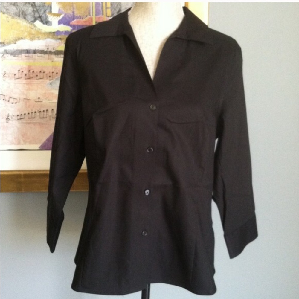 Jones New York No Iron Fitted Button Up Shirt